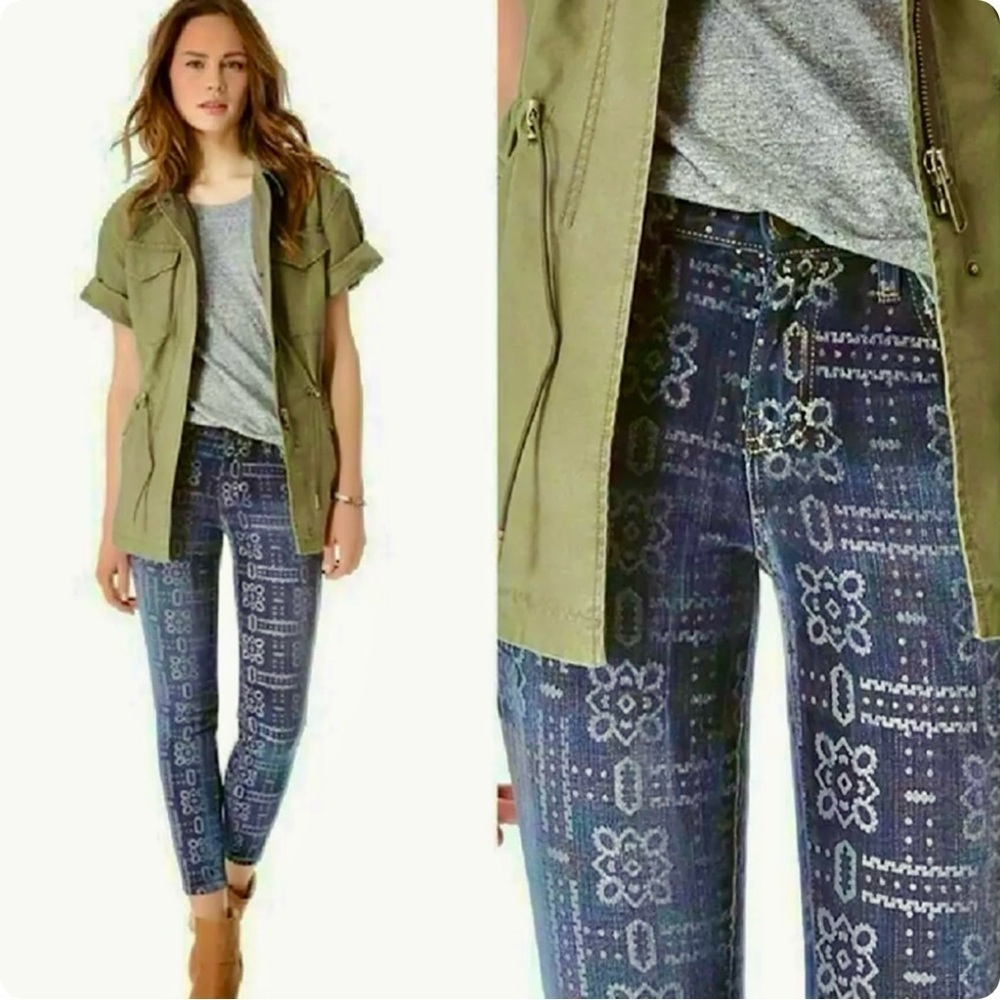 Current/Elliott ‘The Stiletto’ Skinny Leg Jeans in “Bandana” Print Size 28